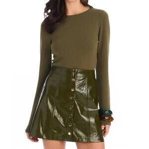 NEW ALLISON NEW YORK solid rita top in moss green